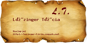 Lézinger Tícia névjegykártya